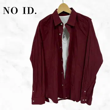 NO ID. 긴팔 셔츠 버건디 주름 가공 셔츠 보르도 와인 레드