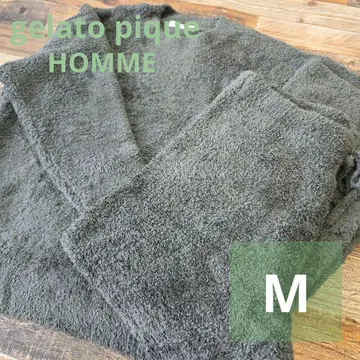 gelato piqueHOMME 리사이클 모코 풀오버 롱 팬츠 카키 M