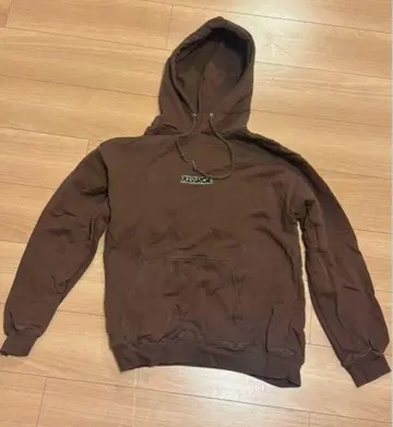 브라운 후드 부착 후드티 약 70cm 길이