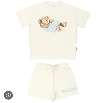 [ 새상품 미사용품 ] 젤라또피케 더피 룸웨어 반팔 화이트