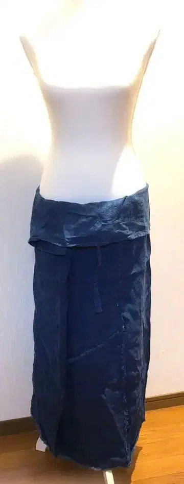 헴프 초목 염색 랩 스커트 네이비/프리 사이즈