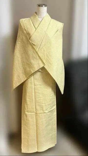 새상품! 유키 쓰무기 단장옷 연한 옐로우 컬러