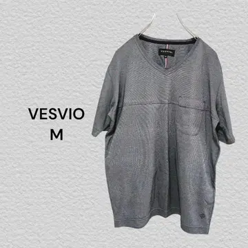 베스비오 VESVIO 그레이 T셔츠 M 가슴 포켓 부착 신축성