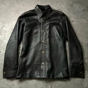 새상품급 FLEUR-DE-LYS 천연 가죽 램 가죽 셔츠 자켓