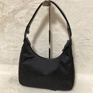 [ 컨디션 최상 ] BALLY 원숄더 핸드백 캔버스 올 패턴 블랙