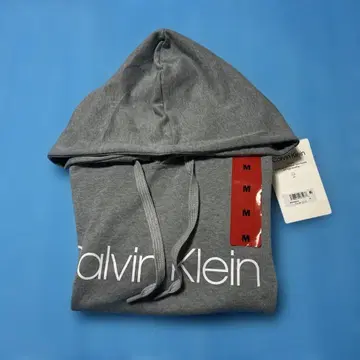 Calvin Klein 그레이 후드 부착 후드티 M