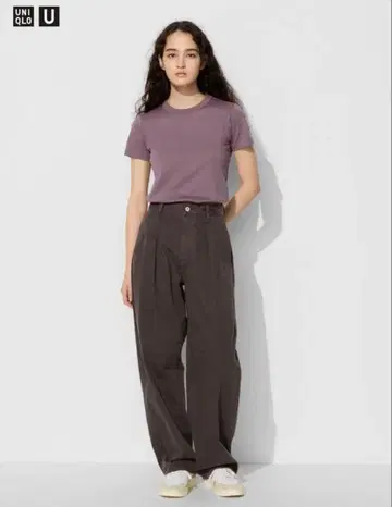 유니클로 데님 턱 팬츠 25