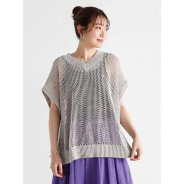 Vin 돌먼 메쉬 니트