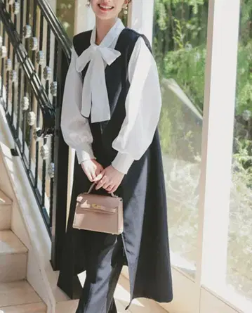 [ 세레모니 ] 2way 베스트 원피스 x 블라우스 x 팬츠 고베 레터스