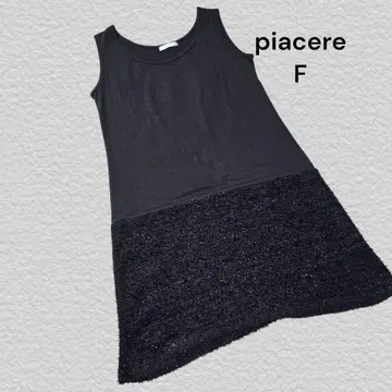 피아체레 piacere 슬리브리스 원피스 F 사이즈 블랙