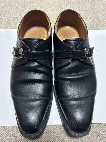 REGAL 블랙 가죽 더블 몽크 스트랩 슈즈
