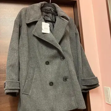 YECCA VECCA 차콜 그레이 피 코트 F 사이즈