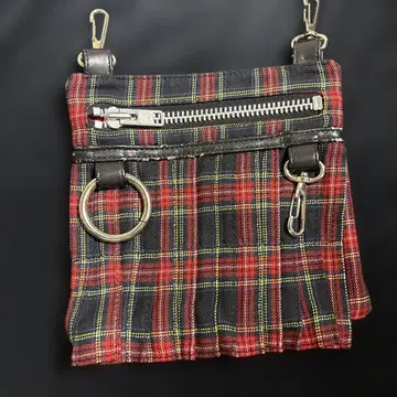 킹 몹 체크 무늬 힙 백