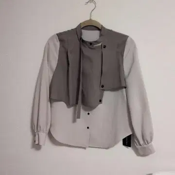 그레이 긴팔 셔츠 덧댐 사이즈 0