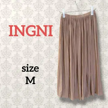 잉그 [ M ] 롱 플리츠 스커트 허리밴딩 이너 포함 페미닌