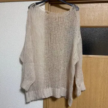 N 내추럴 뷰티 베이직 시어 모헤어 니트 베이지