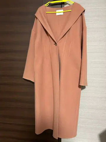 COEL 후드 부착 롱 코트 핑크