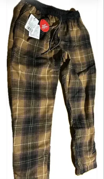 미사용품 GYM MASTER 체크 무늬 이지 팬츠