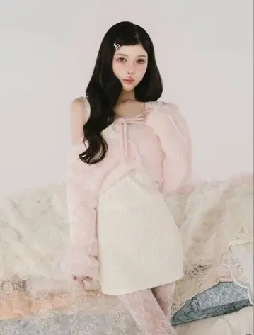 다리치 케이블 니트 세트 미니 원피스 IVO