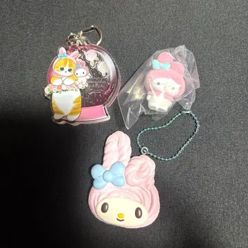마이멜로디 모프 샌드 산리오 아크릴 키링 플로키 인형 간식 참