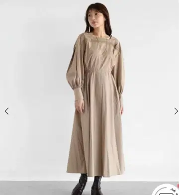 야마다야 Vin 스퀘어넥 핀턱 원피스 새상품 베이지