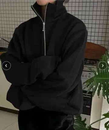 ENOF 이나프 zip up top 하프 지퍼 BLACK