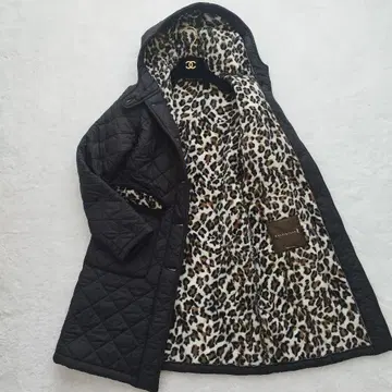 MACKINTOSH 퀼팅 롱 자켓 레오파드 보아 안감 34