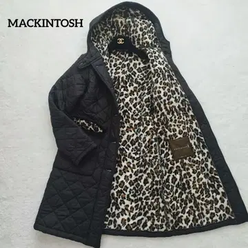 MACKINTOSH 퀼팅 롱 자켓 레오파드 보아 안감