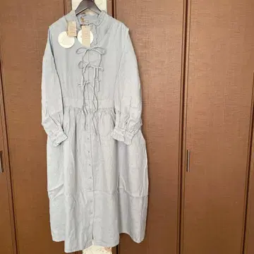 새상품 사만사 모스모스 린넨 100% 블라우스&원피스 세트 민트