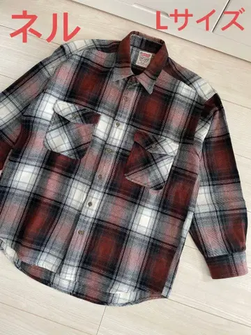 ON LIFE 빈티지 체크 무늬 플란넬 셔츠 두꺼운 따뜻한 L