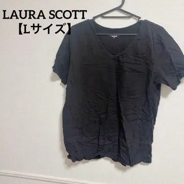 새상품급 LAURA SCOTT 블랙 V넥 T셔츠 L 사이즈