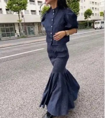 Ameri 2WAY DENIM RANDOM SHIRRING DRESS