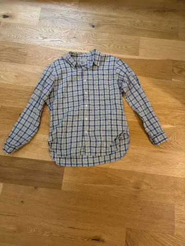 MARGARET HOWELL 체크 무늬 긴팔 린넨 셔츠 S