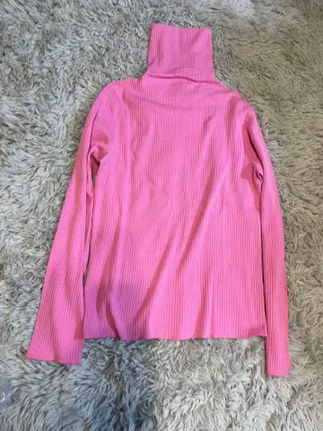 THE SHINZONE 핑크 리브 하이넥 터틀 면100%