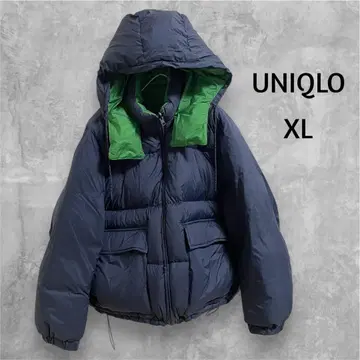UNIQLO 유니클로 리버서블 다운 자켓 네이비 그린 XL