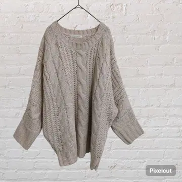 50002 로리즈팜 두꺼운 원단 돌먼 슬리브 니트 베이지 L 구제 의류