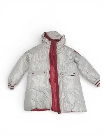 파사주 후드 부착 다운 자켓 실버