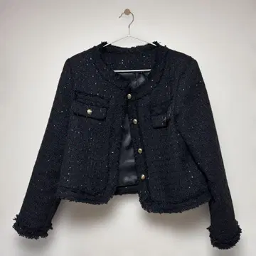 라메 트위드 숏 자켓