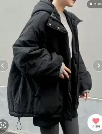 Re:EDIT 충전솜 오버 사이즈 몬스터 코트 블랙 M