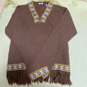 nowos 니트 프린지 부착 알파카 니트 스웨터