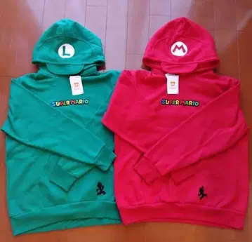 슈퍼 마리오 변신 후드티 마리오&루이지 2세트 덤 포함