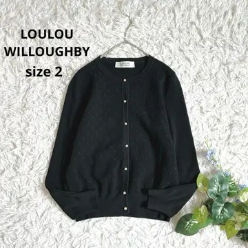 새상품급 룰루 윌비 컷워크 가디건 펄 버튼 블랙 M