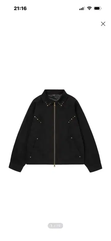 AAKAM 블랙 자켓 스터드 부착 1 사이즈
