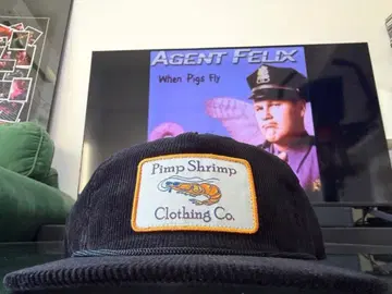 USA Pimp Shrimp 캠핑 코듀로이 캡 블랙