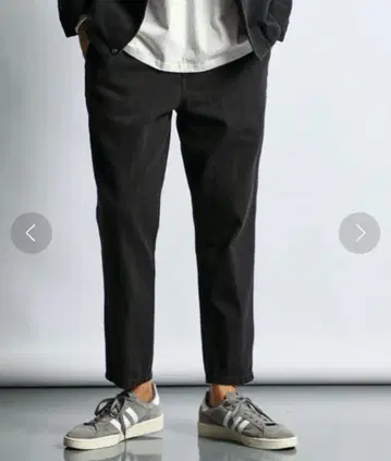 더퍼 블랙 데님 앵클컷 이지 팬츠 L