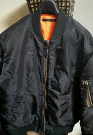 HOUSTON MA-1 블랙 x 오렌지 사이즈 XL 컨디션 최상