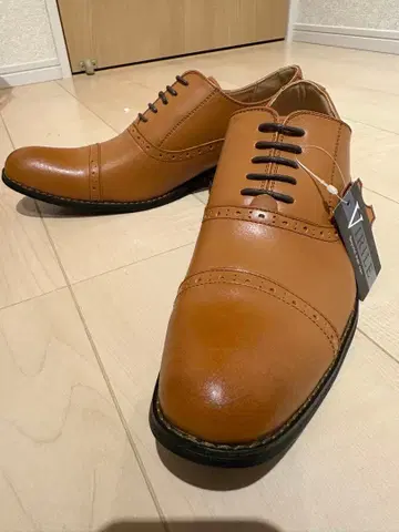 브라운 가죽 드레스 슈즈 스트레이트 팁