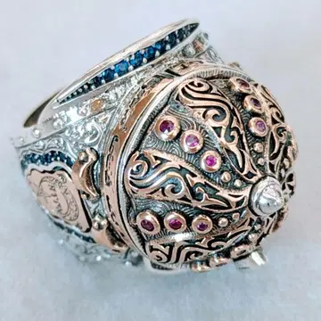 남성용 핸드메이드 반지 (투구) 925silver