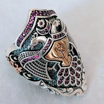 남성용 핸드메이드 반지 (쌍두독수리) 925silver