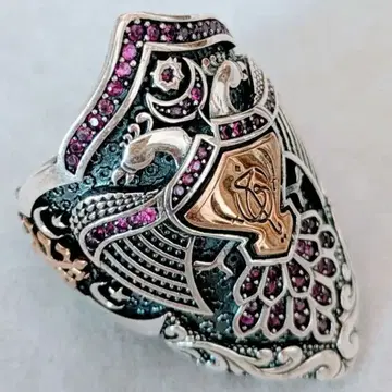 남성용 핸드메이드 반지 (쌍두독수리) 925silver